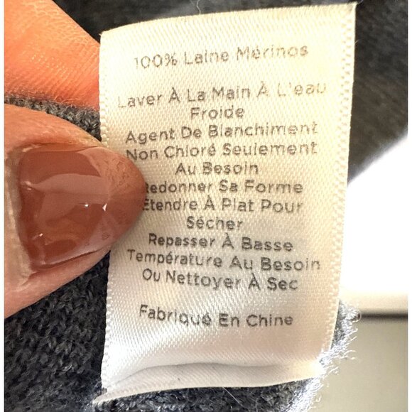 Talbots Womens 100% Merino Wool Sweater Dress Gray Midi Long Sleeve Large Petite - Picture 10 of 13